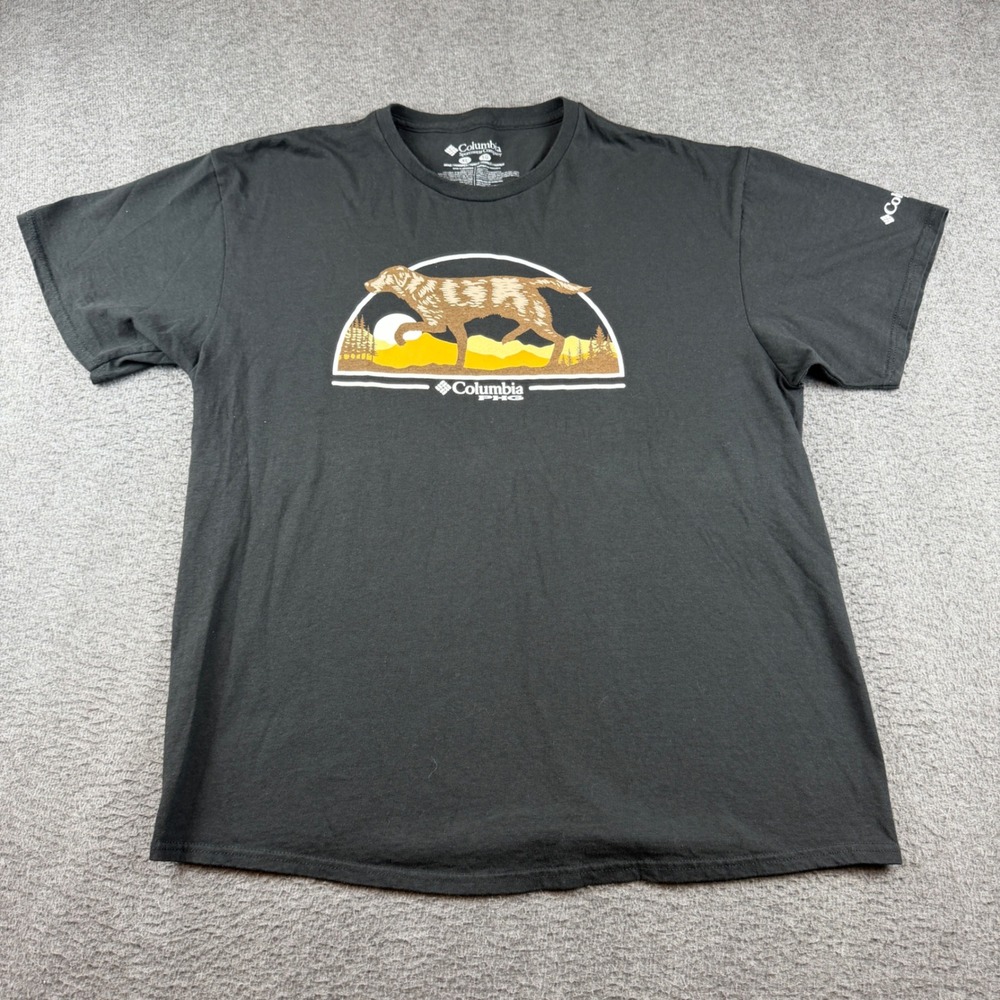 Columbia PHG Graphic T-Shirt Men's XL Black Dog Hunting Outdoor Short Sleeve